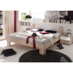 BEDDENSET 180 cm x 200 cm, houtmateriaal wit, sanremo eiken thumbnail 2