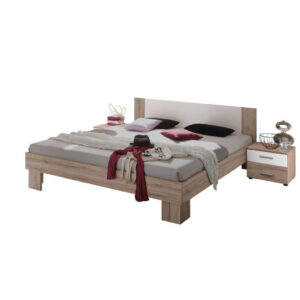 BEDDENSET 180 cm x 200 cm, houtmateriaal wit, sanremo eiken