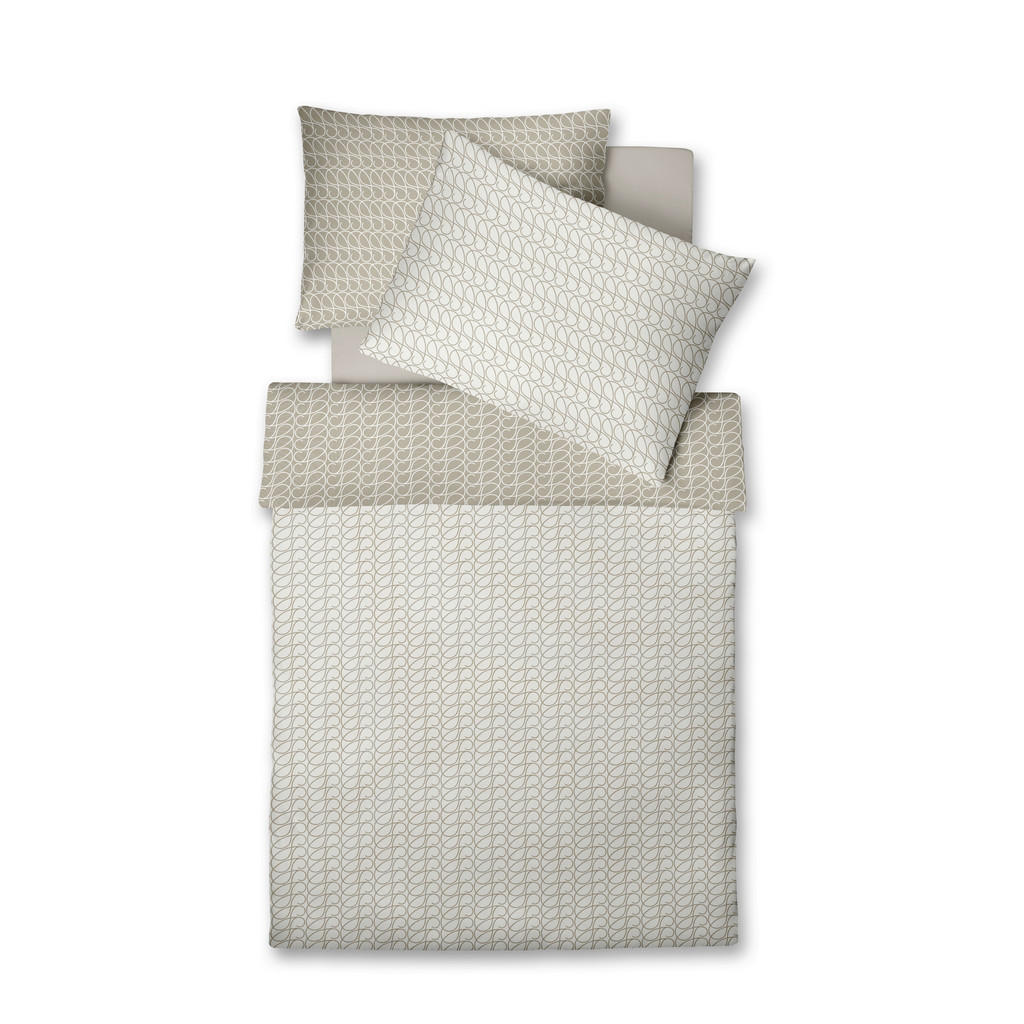 BEDDENGOED 200/200 cm damast crèmekleur, wit
