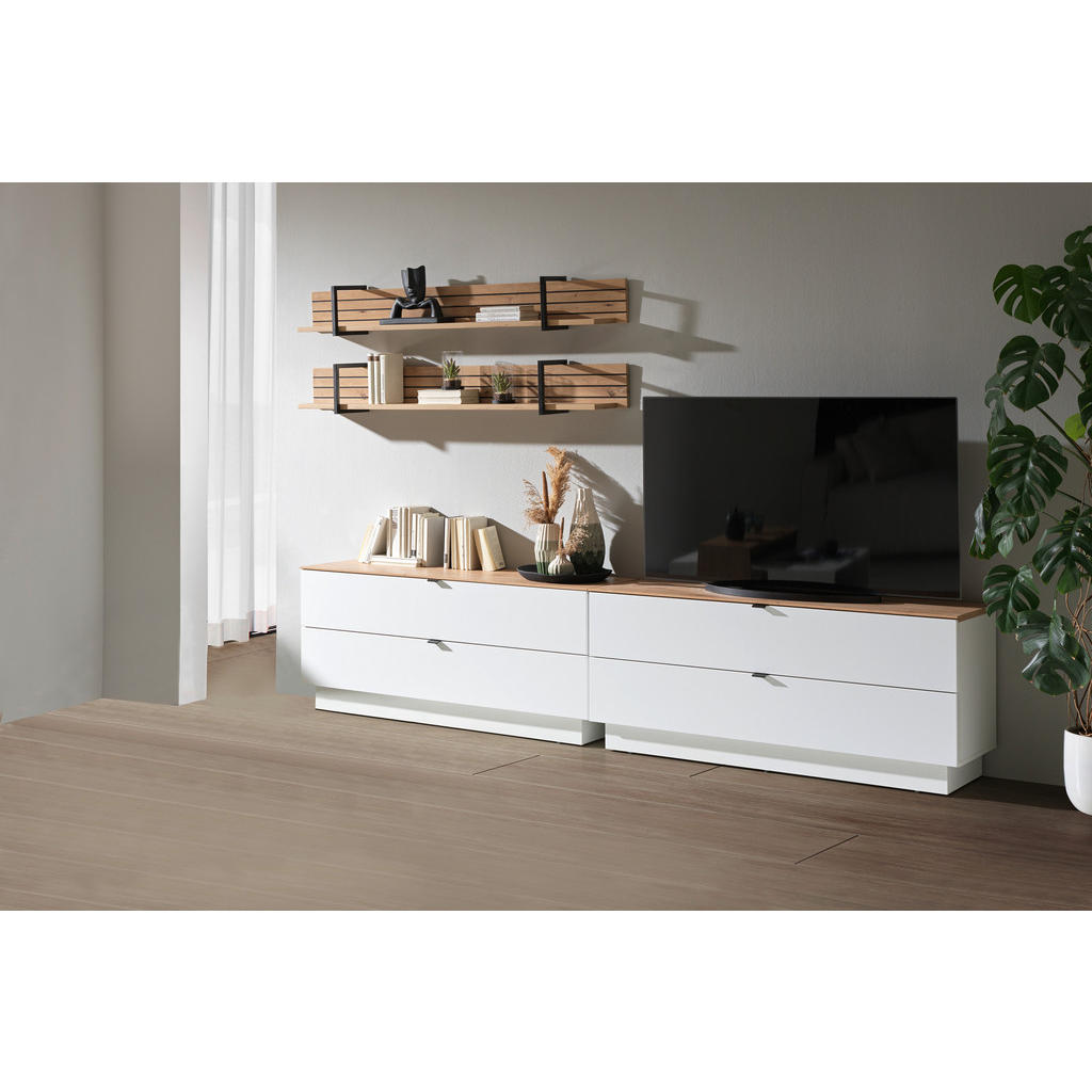 REGAL 280/174/44 cm wit, ambachtelijk eiken