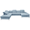 ZADELSET, blauw microvelours