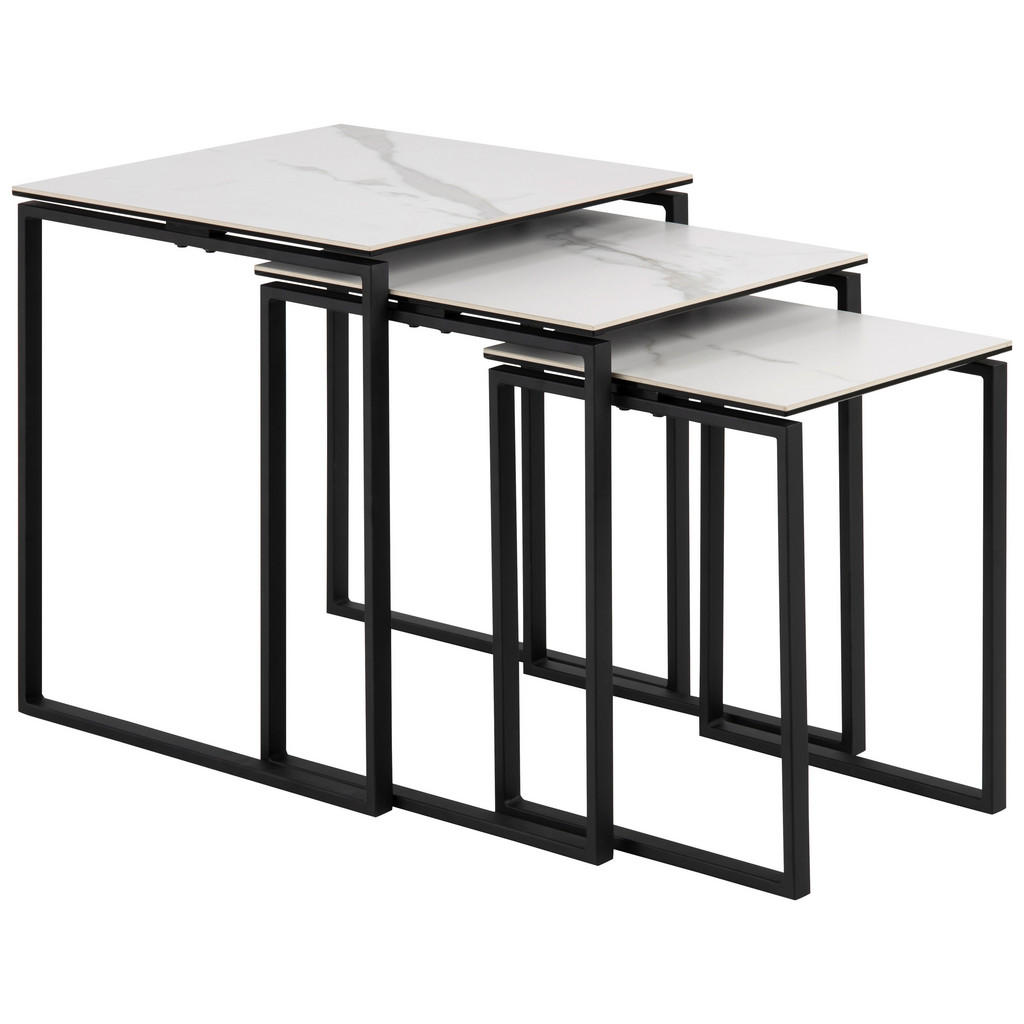 TAFELSET, zwart, wit