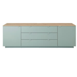 IROKA CHEST, mintgroen, ambachtelijk eikenhout