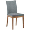 STOEL, hout, eiken, blauwgrijs textiel
