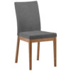 STOEL, hout, eiken, grijsbruin textiel