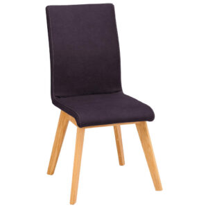 STOEL, hout, donkerblauw textiel
