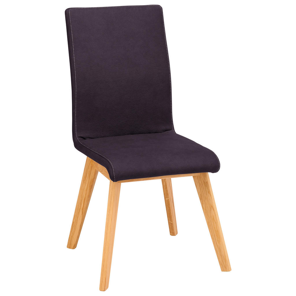 STOEL, hout, donkerblauw textiel