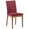 STOEL, hout, rood textiel, eikenkleur