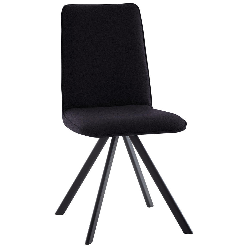 STOEL, metaal, textiel antraciet, zwart