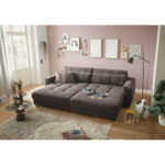 GROTE BANK, mokkabruin textiel, houten materiaal thumbnail 2