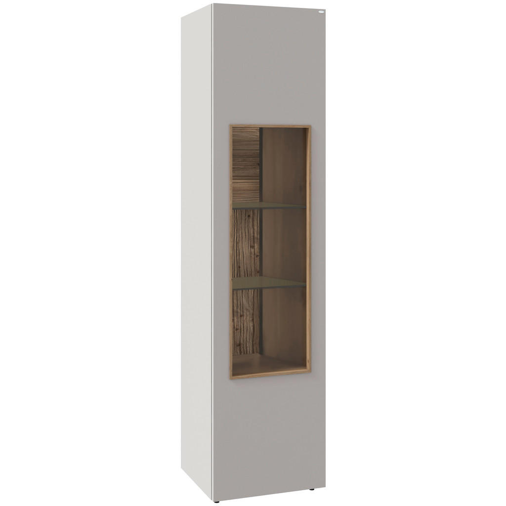 SHOWCASE, bruingrijs wild eiken fineer, wild eiken