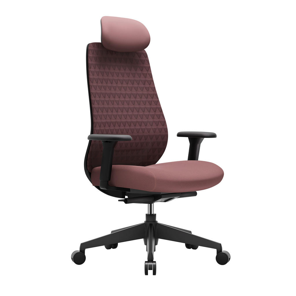 BUREAUSTOEL, metaal, kunststof, textiel, zwart, jacquard