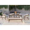 TUINSET aluminium wit, teak kleur wit, teak kleur
