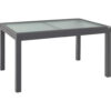 TUINTAFEL metaal, glas antraciet