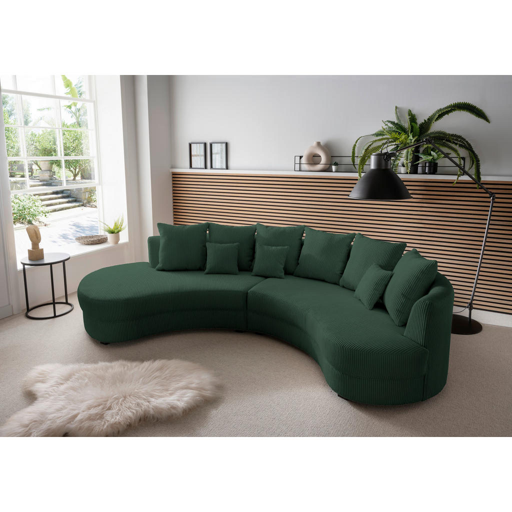 Wohnlandschaft, geribd จamet donkergroen