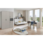 OPVOUWBAAR BED 120 cm x 200 cm, houtmateriaal grijs, sahara thumbnail 5