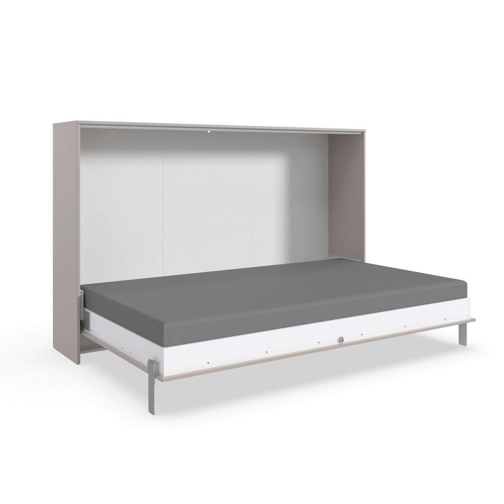 OPVOUWBAAR BED 120 cm x 200 cm, houtmateriaal grijs, sahara