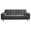 BANK MET BEDFUNCTIE, grijs textiel, houten materiaal