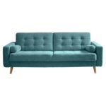 BANK MET BEDFUNCTIE, groen textiel, houten materiaal thumbnail 1