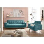 BANK MET BEDFUNCTIE, groen textiel, houten materiaal thumbnail 3