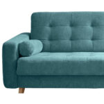 BANK MET BEDFUNCTIE, groen textiel, houten materiaal thumbnail 7