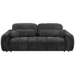 BANK MET BEDFUNCTIE, zwart textiel thumbnail 2