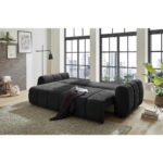 BANK MET BEDFUNCTIE, zwart textiel thumbnail 3
