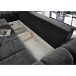 BANK MET BEDFUNCTIE, zwart textiel thumbnail 4