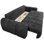 BANK MET BEDFUNCTIE, zwart textiel thumbnail 6
