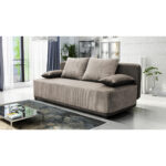 BANK MET BEDFUNCTIE, bruin textiel thumbnail 2
