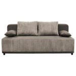 BANK MET BEDFUNCTIE, bruin textiel thumbnail 1