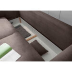 BANK MET BEDFUNCTIE, bruin textiel thumbnail 7