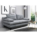 BANK MET BEDFUNCTIE, lichtgrijs textiel thumbnail 2