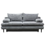BANK MET BEDFUNCTIE, lichtgrijs textiel thumbnail 1
