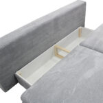 BANK MET BEDFUNCTIE, lichtgrijs textiel thumbnail 6