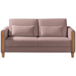 BANK MET BEDFUNCTIE, beukenkleur, antiekroze hout, textiel thumbnail 1