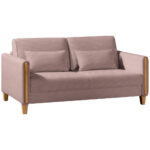 BANK MET BEDFUNCTIE, beukenkleur, antiekroze hout, textiel thumbnail 4