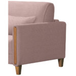 BANK MET BEDFUNCTIE, beukenkleur, antiekroze hout, textiel thumbnail 5