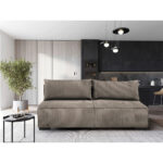 BANK MET BEDFUNCTIE, lichtbruin textiel thumbnail 1