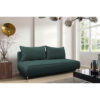 BANK MET BEDFUNCTIE, blauw textiel