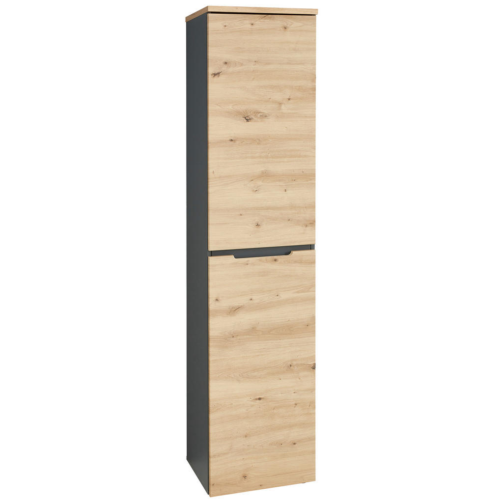 ARCHIEFKAST grafietkleur, ambachtelijk eikenhout