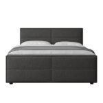 BOXSPRING BED 180 cm x 200 cm, hout, metaal, kunststof, textiel antraciet thumbnail 7