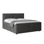 BOXSPRING BED 180 cm x 200 cm, hout, metaal, kunststof, textiel antraciet thumbnail 2