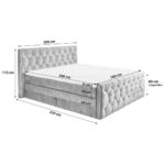 BOXSPRINGBED 180 cm x 200 cm, textiel, houtmateriaal antraciet thumbnail 3