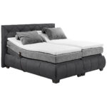 BOXSPRINGBED 180 cm x 200 cm, textiel, houtmateriaal antraciet thumbnail 2