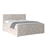 BOXSPRINGBED 180 cm x 200 cm, metaal, kunststof, textiel, karton, houtmateriaal wit thumbnail 2
