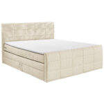 BOXSPRINGBED 180 cm x 200 cm, textiel, houtmateriaal, crèmekleur thumbnail 2