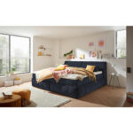 BOXSPRINGBED 200 cm x 240 cm, textiel, houtmateriaal zwart thumbnail 1