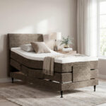 BOXSPRINGBED 120 cm x 200 cm, bruin textiel thumbnail 2