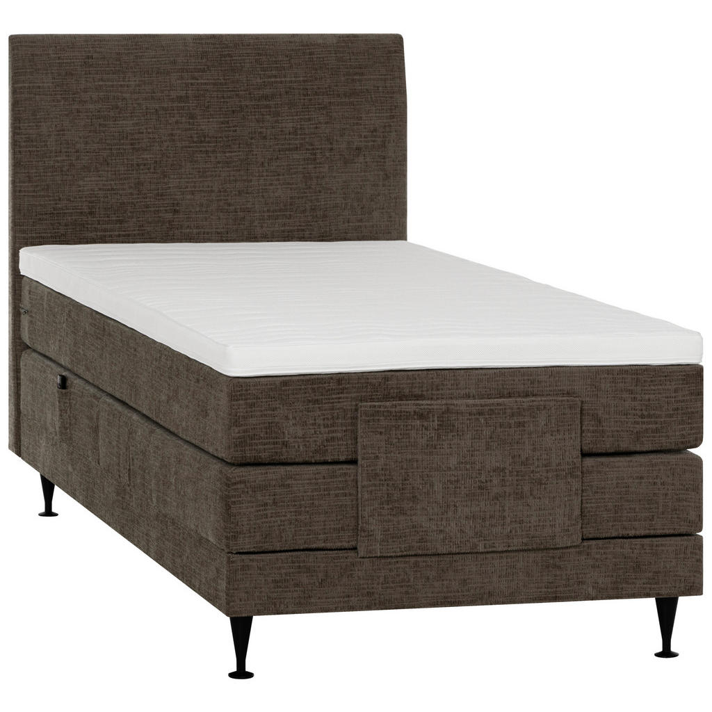 BOXSPRINGBED 120 cm x 200 cm, bruin textiel